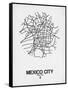 Mexico City Street Map White-NaxArt-Framed Stretched Canvas