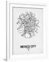 Mexico City Street Map White-NaxArt-Framed Art Print