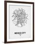 Mexico City Street Map White-NaxArt-Framed Art Print