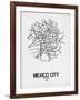 Mexico City Street Map White-NaxArt-Framed Art Print