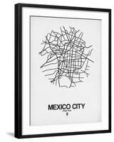 Mexico City Street Map White-NaxArt-Framed Art Print