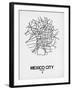 Mexico City Street Map White-NaxArt-Framed Art Print