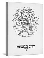 Mexico City Street Map White-NaxArt-Stretched Canvas