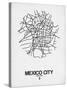 Mexico City Street Map White-NaxArt-Stretched Canvas