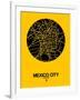 Mexico City Street Map Yellow-NaxArt-Framed Art Print