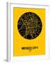 Mexico City Street Map Yellow-NaxArt-Framed Art Print