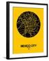 Mexico City Street Map Yellow-NaxArt-Framed Art Print