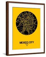 Mexico City Street Map Yellow-NaxArt-Framed Art Print