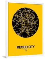 Mexico City Street Map Yellow-NaxArt-Framed Art Print