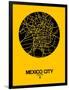 Mexico City Street Map Yellow-NaxArt-Framed Art Print