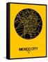 Mexico City Street Map Yellow-NaxArt-Framed Stretched Canvas
