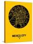 Mexico City Street Map Yellow-NaxArt-Stretched Canvas