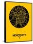 Mexico City Street Map Yellow-NaxArt-Framed Stretched Canvas