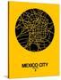 Mexico City Street Map Yellow-NaxArt-Stretched Canvas