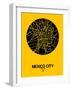 Mexico City Street Map Yellow-NaxArt-Framed Art Print