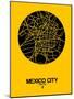 Mexico City Street Map Yellow-NaxArt-Mounted Art Print