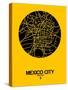 Mexico City Street Map Yellow-NaxArt-Stretched Canvas