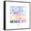 Mexico City Watercolor Street Map-NaxArt-Framed Stretched Canvas