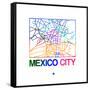 Mexico City Watercolor Street Map-NaxArt-Framed Stretched Canvas