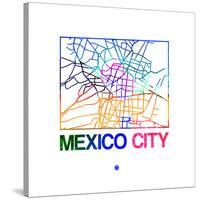 Mexico City Watercolor Street Map-NaxArt-Stretched Canvas