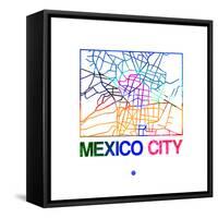 Mexico City Watercolor Street Map-NaxArt-Framed Stretched Canvas