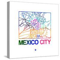 Mexico City Watercolor Street Map-NaxArt-Stretched Canvas