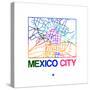 Mexico City Watercolor Street Map-NaxArt-Stretched Canvas