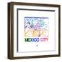 Mexico City Watercolor Street Map-NaxArt-Framed Art Print