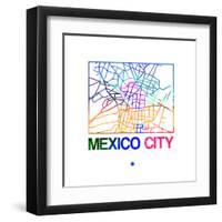 Mexico City Watercolor Street Map-NaxArt-Framed Art Print