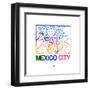 Mexico City Watercolor Street Map-NaxArt-Framed Art Print