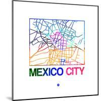 Mexico City Watercolor Street Map-NaxArt-Mounted Art Print