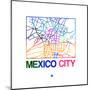 Mexico City Watercolor Street Map-NaxArt-Mounted Art Print