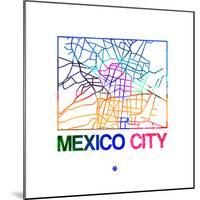 Mexico City Watercolor Street Map-NaxArt-Mounted Premium Giclee Print