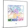 Mexico City Watercolor Street Map-NaxArt-Mounted Premium Giclee Print