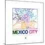 Mexico City Watercolor Street Map-NaxArt-Mounted Art Print