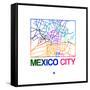 Mexico City Watercolor Street Map-NaxArt-Framed Stretched Canvas