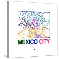 Mexico City Watercolor Street Map-NaxArt-Stretched Canvas