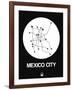 Mexico City White Subway Map-NaxArt-Framed Art Print