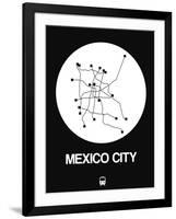 Mexico City White Subway Map-NaxArt-Framed Art Print