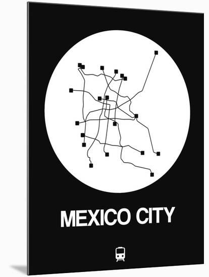 Mexico City White Subway Map-NaxArt-Mounted Art Print