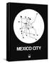 Mexico City White Subway Map-NaxArt-Framed Stretched Canvas