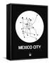 Mexico City White Subway Map-NaxArt-Framed Stretched Canvas