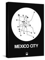 Mexico City White Subway Map-NaxArt-Stretched Canvas