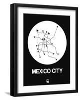 Mexico City White Subway Map-NaxArt-Framed Art Print