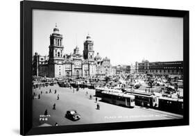 Mexico City: Zocalo, c1930-null-Framed Premium Giclee Print