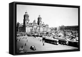 Mexico City: Zocalo, c1930-null-Framed Stretched Canvas