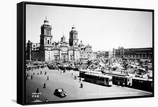 Mexico City: Zocalo, c1930-null-Framed Stretched Canvas