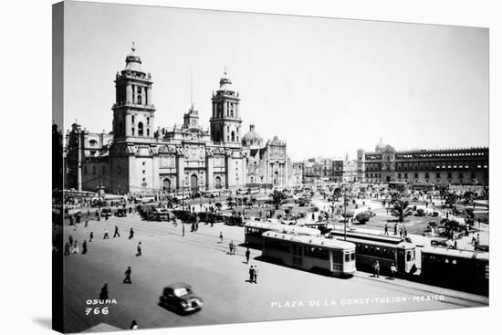 Mexico City: Zocalo, c1930-null-Stretched Canvas