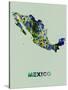 Mexico Color Splatter Map-NaxArt-Stretched Canvas