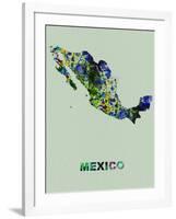 Mexico Color Splatter Map-NaxArt-Framed Art Print